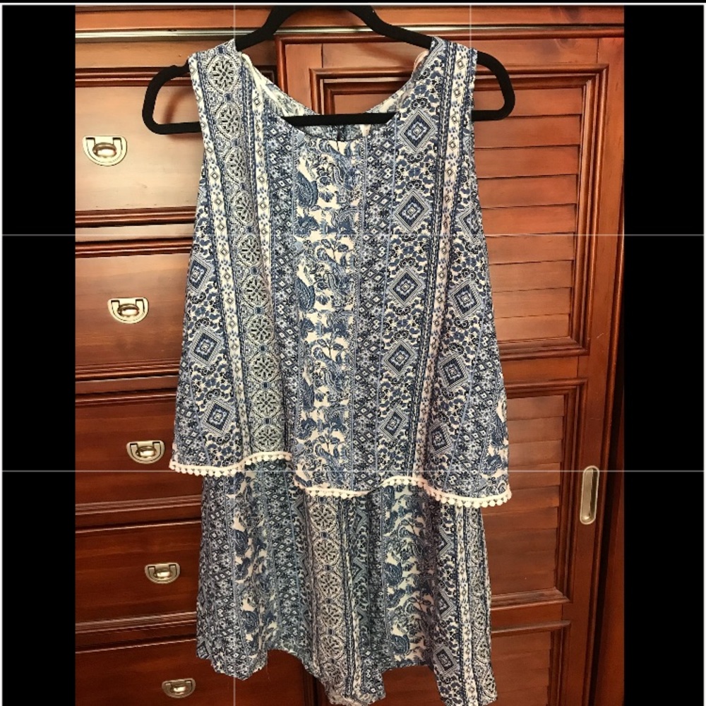 Blue/White Floral Romper